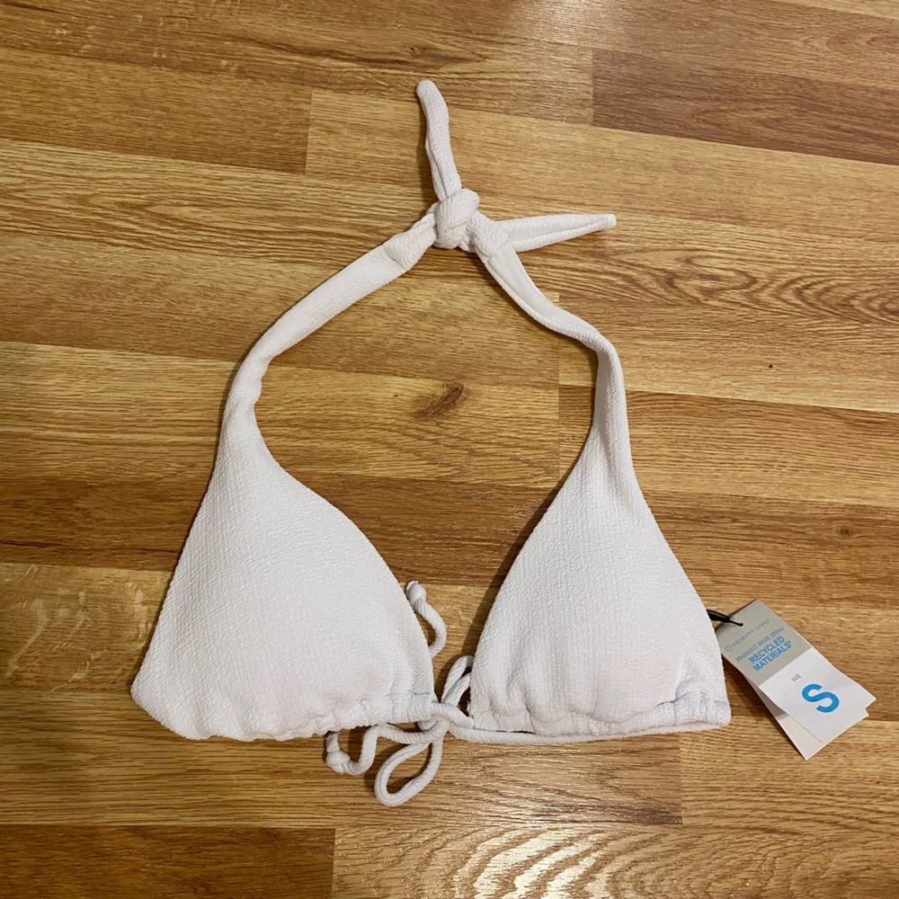 NWT White halter bikini top